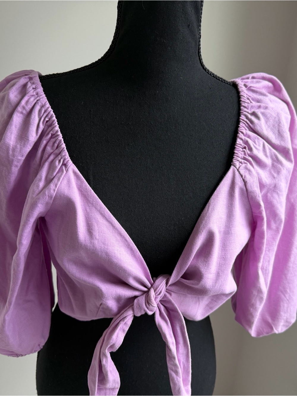 Express Lilac Tie Front Crop Top – Size Small - Picture 5 of 6